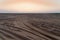 View of Thar desert sand dunes, pre dawn light before sun rise. Rajasthan, India