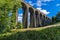 A view of the Thornton viaduct crossing the Pinch Beck next to the town of Thornton, Yorkshire, UK