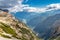 View from Three Peaks to Lake Auronzo