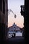 View throw steet of Venice gran canal italy