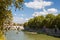 View of Tiber River in Rome Italy