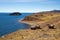 View of the Ticonata island, Lake Titicaca, Peru