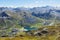 View of Tignes, Tignes lake and Val d`Iisere, France