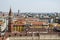 View of tile roofs of Milan