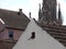 The view on tiled roofs of old european city