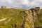 View of Tintagel Island and legendary Tintagel castle.