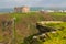 View of Tintagel Island and legendary Tintagel castle.