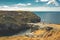 View of Tintagel from nearby headland