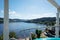 View of the Titisee from the gondola of the Ferris wheel. Black Forest. Germany