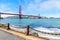 View to the amazing Golden Gate Bridge in San Francisco, California, travel destination in USA