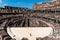 View to the amphitheater inside of Colosseum in Rome, Italy