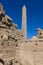 View to the Ancient Egyptian Ruins of Obelisk of Thutmosis I in Karnak Temple Complex near Luxor