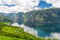 View to Aurlandsfjord a branch of Sognefjord, Norway