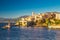 View to Bastia old city center, lighthouse and harbour