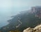 A view to the Black sea coastline from Ay-Petrinskaya Yayla Plateau