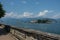 View to Borromean Islands Maggiore lake form Stresa town embankment, Stresa Piedmont Italy, Europe.