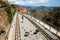 View to the bridge of Montserrat monorail railway, Catalonia, Spain