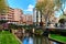 View to the Canal of Perpignan in springtime