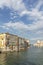 View to canale grande from bridge Academia in afternoon sun in Venice, Italy