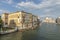 View to canale grande from bridge Academia in afternoon sun in Venice, Italy