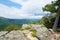 View to the Cevennes mountains in france