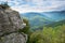 View to the Cevennes mountains in france