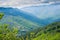 View to the Cevennes mountains in france