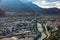 View to the city of Grenoble from the Bastille Fortress