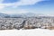 view to city of prizren, kosovo covered with snow at winter season