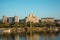 A view to Cleopatra`s Needle and Shell-mex House at Victoria Emb