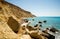 A view to coastline in Pissouri bay not far from the tourist beach, Cyprus