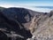 View to crater of volcano El Duraznero along the path Ruta de los Volcanes, beautiful hiking trail at La Palma island