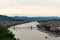 View to Danube river and Chain brige in Budapest