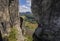 View to Elbe river at Bastei bridge in Sachsen Germany