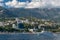 View to the embankment of Yalta from the sea