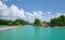 View to entrance to Siofok harbor at Balaton lake, Hungary