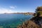 View to famous Le Ghiaie beach, a little free beach near Forte Falcone Portoferraio, Island of Elba, Italy