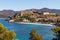 View to famous Le Ghiaie beach, a little free beach near Forte Falcone Portoferraio, Island of Elba, Italy