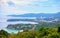 View to the few beaches of Phuket from high viewpoint