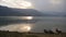 View to Fewa lake with boats