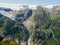 View to the Folgefonna Glacier from Reinanuten view point in Norway