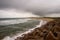 A view to a Fraserburgh beach and a coastline, north east Scotland