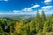 View to Freiburg im Breisgau and Kaiserstuhl mountain from the top of the Schauinsland mountain 1,284 m in the Black Forest