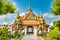 View to gates of Wat Arun with statues of Giants