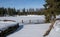 View to the german lake called Oderteich in the region Harz