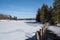 View to the german lake called Oderteich in the region Harz