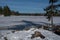 View to the german lake called Oderteich in the region Harz