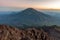 View to green Merbabu volcano from.