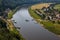 View to the health resort Rathen in the Elbe Sandstone Mountains in Saxon Switzerland