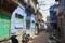 View to the historical traditionally blue painted old residential area buildings in downtown Jodhpur, India.